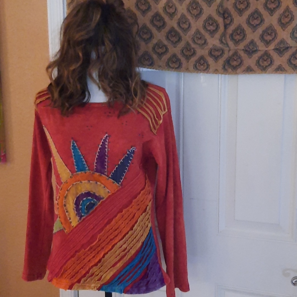 ++SOLD++Rising International Multi Color Shirt Sz S